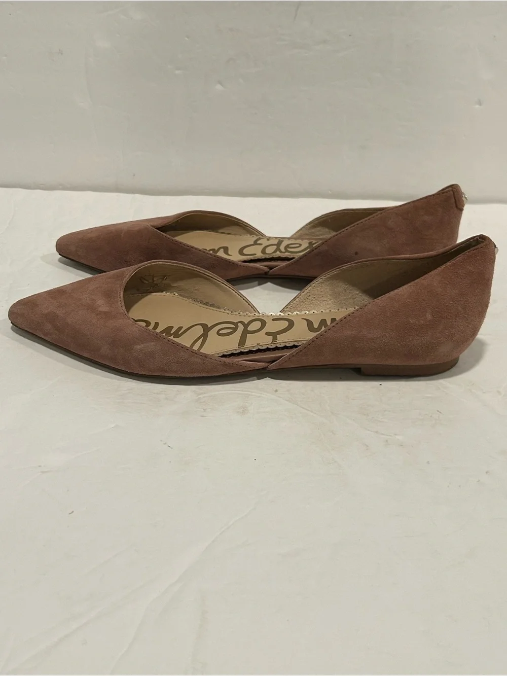 Sam Edelman Suede d'Orsay Pointed Toe Flats Dusty Rose Size 7 Coquette Preppy